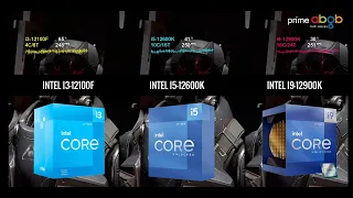 Intel i3-12100F - i5-12600K & i9-12900K CPU Gaming Performance Comparison | CPU Benchmarks