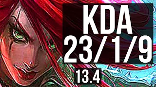 KATA vs EKKO (MID) | 23/1/9, Legendary, 8 solo kills, 1.7M mastery, 600+ games | KR Diamond | 13.4