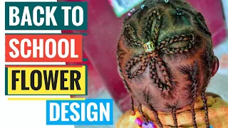 Flower Braid Hair Tutorial || Back to school braid design for Little Girls
