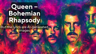 Queen – Bohemian Rhapsody - But the lyrics are AI-generated images