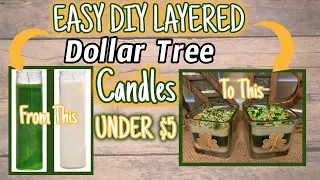 EASY DIY LAYERED Dollar Tree CANDLES | UNDER $5