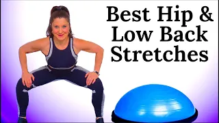 Hip Stretching Bosu Ball Straddle Downward Dog & Sumo Squat Stretches- Best Hip,Lower Back Stretches