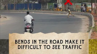 Never Cross the road at Bends || Cyberabad Traffic Police