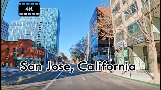 Driving in Downtown San Jose, California - 4K