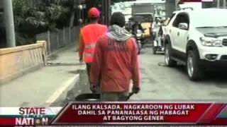 SONA: Ilang kalsada, nagkaroon ng lubak dahil   sa pananalasa ng habagat at Bagyong Gener