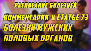 Комментарии к статье 73 Болезни мужских половых органов [РАСПИСАНИЕ БОЛЕЗНЕЙ]