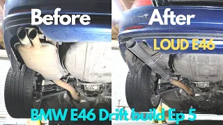 BMW E46 323ci Drift Build | Ep 5 - Muffler delete with 3 inch exhaust pipe