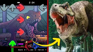 References In FNF Vs Jurassic Park x FNF Mod | T-Rex Breakout  | Dinosaurs