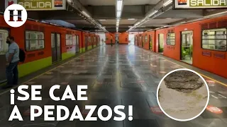 Graban el momento exacto en que parte del techo del Metro en CDMX se colapsa por la lluvia