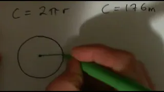 Find the Radius of a Circle given the Circumference - pi is 22/7