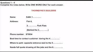 ielts listening test 2023 ( thorndyke’s builders ) #ieltspreparation #ieltslistening #ieltsexpert