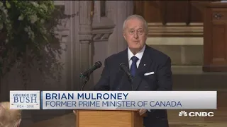President George HW Bush's funeral - Fmr Canadian PM delivers his eulogy