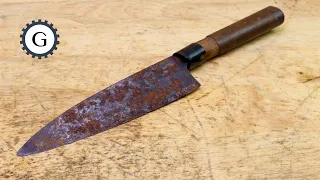 $5 Rusty Japanese Knife Restoration