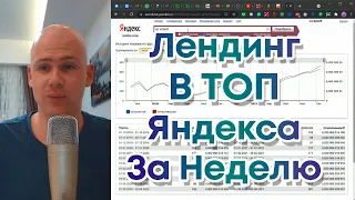 Лендинг в ТОП Яндекса за НЕДЕЛЮ - Это реально!