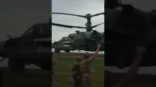 A 🇷🇺 Kamov Ka-52 giving escort to Russian Convoy !