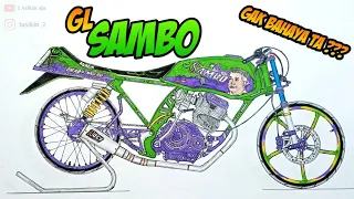 Menggambar Herex GL Sambo | cara menggambar drag | cara menggambar motor drag