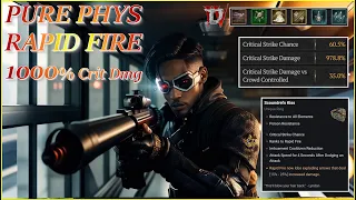 Diablo 4 Pure Phys Rapid Fire Rogue 1000% C.Dmg 900% C.P Dmg Kills Tormented Andariel and T100 NMD