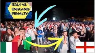 Italians vs England fans - Incredible Live Reaction to Donnaruma's Save  #euro20