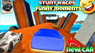 New Stunt races mode funny moments😂||With new car rx7😱||Extreme car driving simulator||