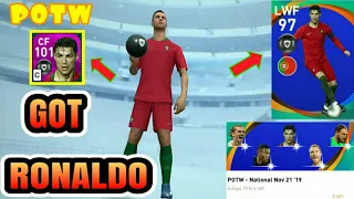 Got 101 Rated RONALDO from POTW - National Nov 21 '19 Pack Opening PES 2020 Mobile