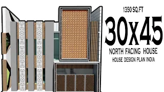 House Design 30x45 | 1350 Sq ft | Ghar ka Design | 150 Gaj | Modern House | 2BHK | Villa