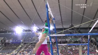 笹田夏実 Natsumi Sasada 2015 Japan 段違い平行棒 女子 体操 Women's uneven bars