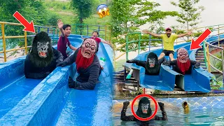Gorilla Or Zombi Ko Big Pool Mein Le Gaye😱Dono Ne Slide Per Bohat Enjoye Kiya🥳