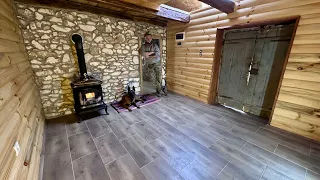 Installing a Heating System and Making a Floor in my Off-Grid Stone Hut, Ep.13.