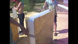 резка пенопласта в сип панелях    cutting foam in SIP panels