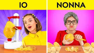 IO VS NONNA || Sfida dei Gadget TikTok Vs Hack! Trucchi virali in cucina per genitori su 123 GO!