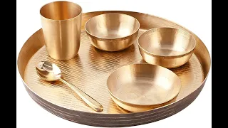 Pure Kansa Bronze Dinner Set Thali Set | BRONZE SET | Bhojan/Dinner/Thali Set | KANSA THALI SET