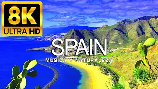 VOLANDO SOBRE SPAIN 8K | Increíble paisaje natural hermoso con música relajante | VÍDEO 8K ULTRA HD