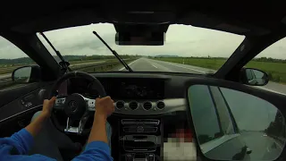 AMG E63S - Unlimited Autobahn #11 ft. Rain & flashing Mercedes SL(63?) [4k 60fps]