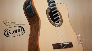 VIOLÃO NYLON SEMI FLAT ROZINI RX515 PRESENÇA BRASIL (TAMPO SÓLIDO)