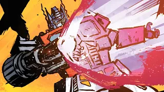 Optimus Prime uses Megatron's arm in Transformers #5 (Energon Universe Discussion) Skybound Comics