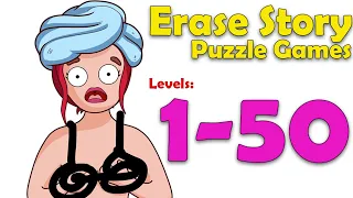 Erase Story: Puzzle Games - All Solved Levels 1 - 50 (puzzle brain games) Gameplay Andriod/IOS