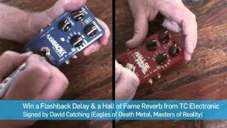 David Catching signing a Flashback delay & a Hall of Fame reverb
