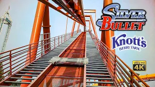 December 2022 Silver Bullet Roller Coaster Front Row On Ride 4K POV Knott's Berry Farm