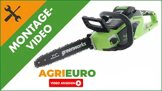 Agrieuro Montagevideo Akku-Kettensäge Greenworks GD40CS15 - Schwert 35 cm - Akku 4Ah