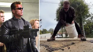 WATCH: Arnold Schwarzenegger 'terminates' an annoying pothole in his L.A. neighborhood