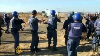 South African miners fired on by police