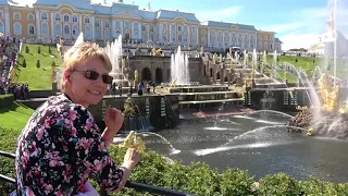 PETERHOF PALACE in ST. Petersburg, Russia.   Aug 20, 2019