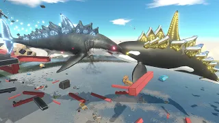 Godzilla & Shin Godzilla VS OrcaZilla & SharkZilla - Animal Revolt Battle Simulator