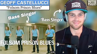 Geoff Castellucci's Low Notes are CRAZY! Bass Singer Reaction (& Analysis) | "Folsom Prison Blues"