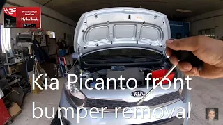 Kia Picanto 2017–present front bumper removal