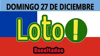 Resultado del del sorteo de Loto del Domingo 27 de Diciembre de 2020