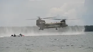 Soldiers Jump From Chinook Helicopter - Helo-Cast