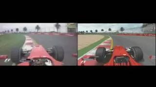 Ferrari F10 - Felipe Massa onboard | Comparison: Real vs rFactor