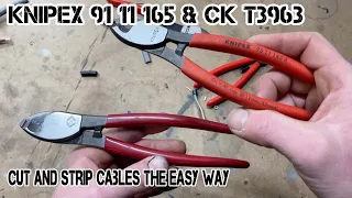 The Easy Way to Cut and Strip Cables - Knipex 195 11 165A and CK T3963 Cable Shears