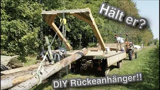 DIY Rückeanhänger! Der erste Test+ Brennholz mit der DIY Bandsäge 🌲